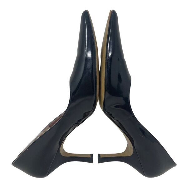 NOT FOR SALE BP. Black Patent Leather Pointed Toe Pumps Size 8.5M Leather Upper - Picture 10 of 12